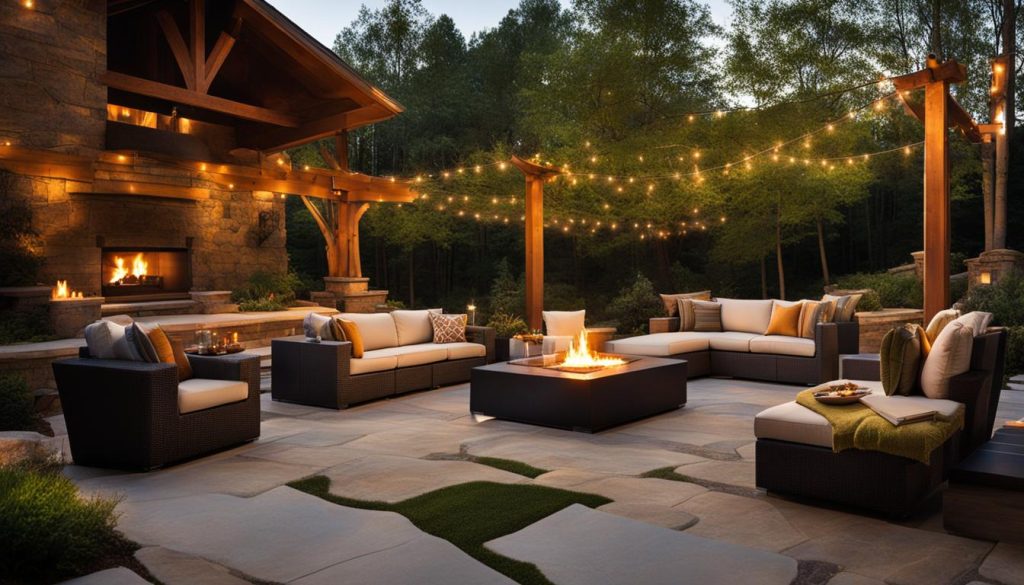 outdoor living entertainment spaces