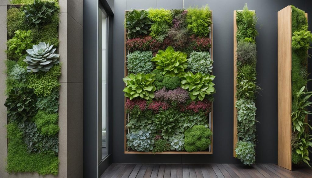 Different types of vertical gardens