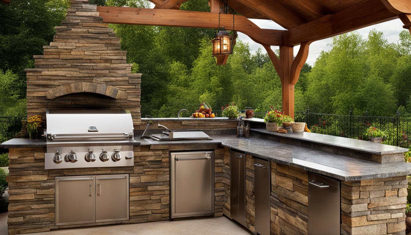 Outdoor kitchen landscaping